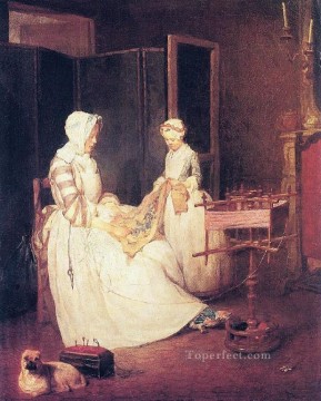 Jean Baptiste Simeon Chardin Painting - DMum Jean Baptiste Simeon Chardin